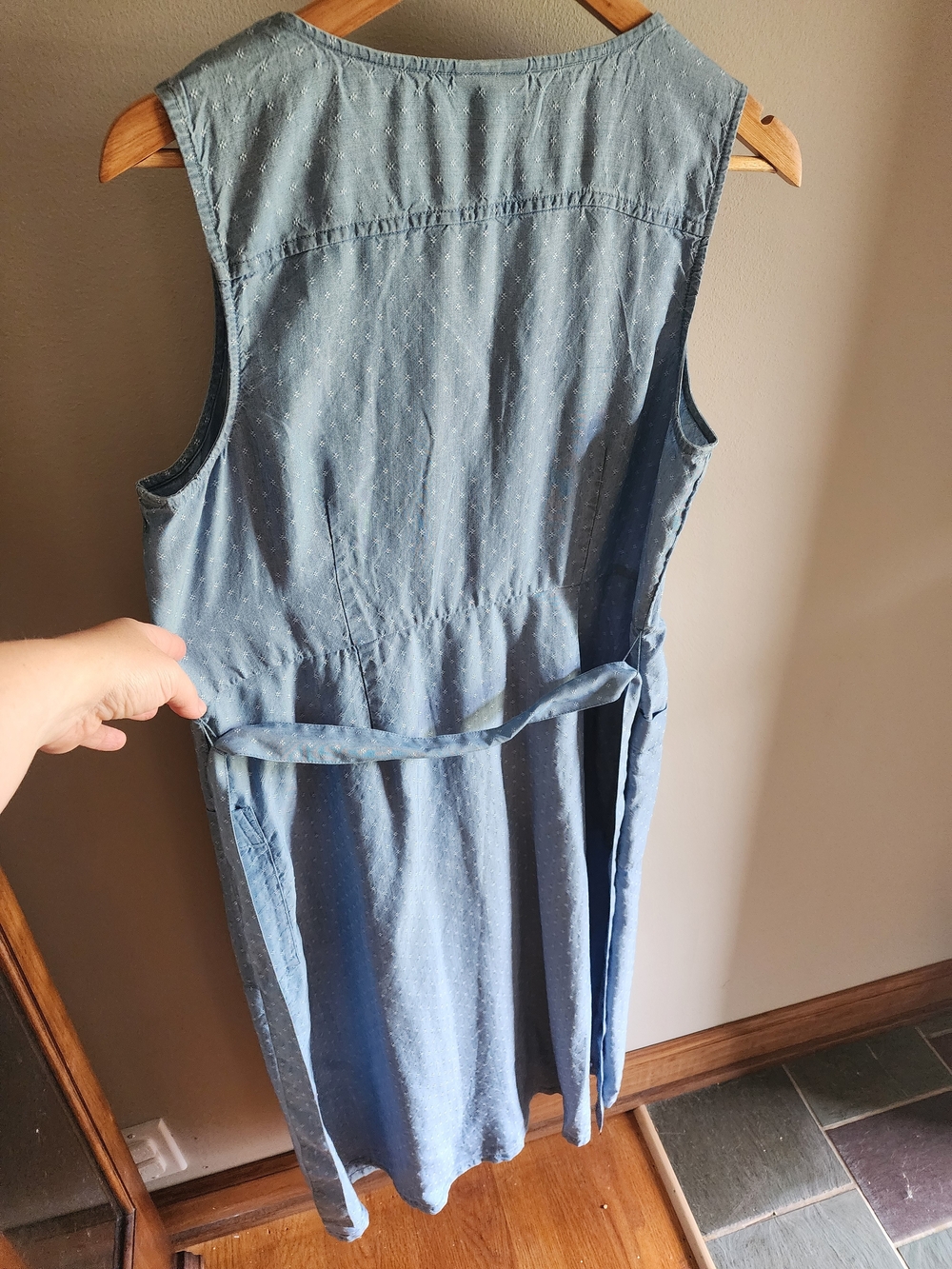 J. Jill Light Blue Sleeveless Button-Front Midi Dress - Picture 3 of 4